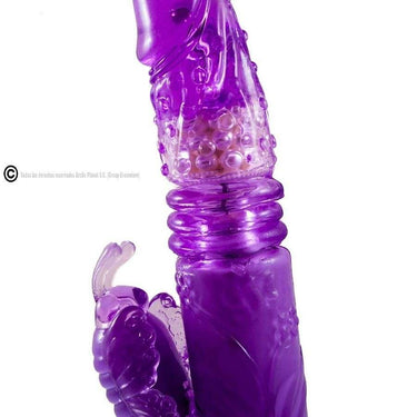 Vibratore Rabbit Vibrante con Perline e Funzione Su Giu Viola